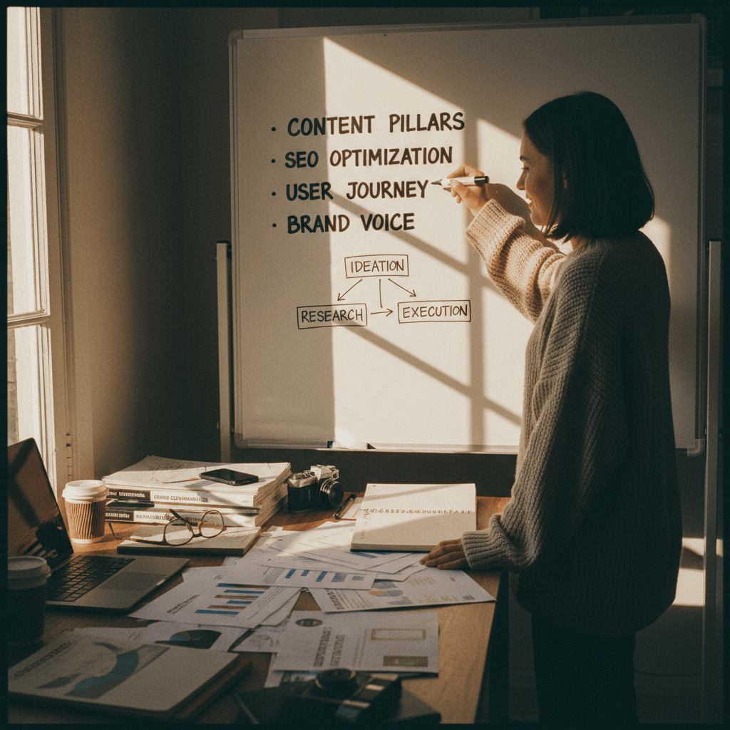 Content strategy planning and brainstorming